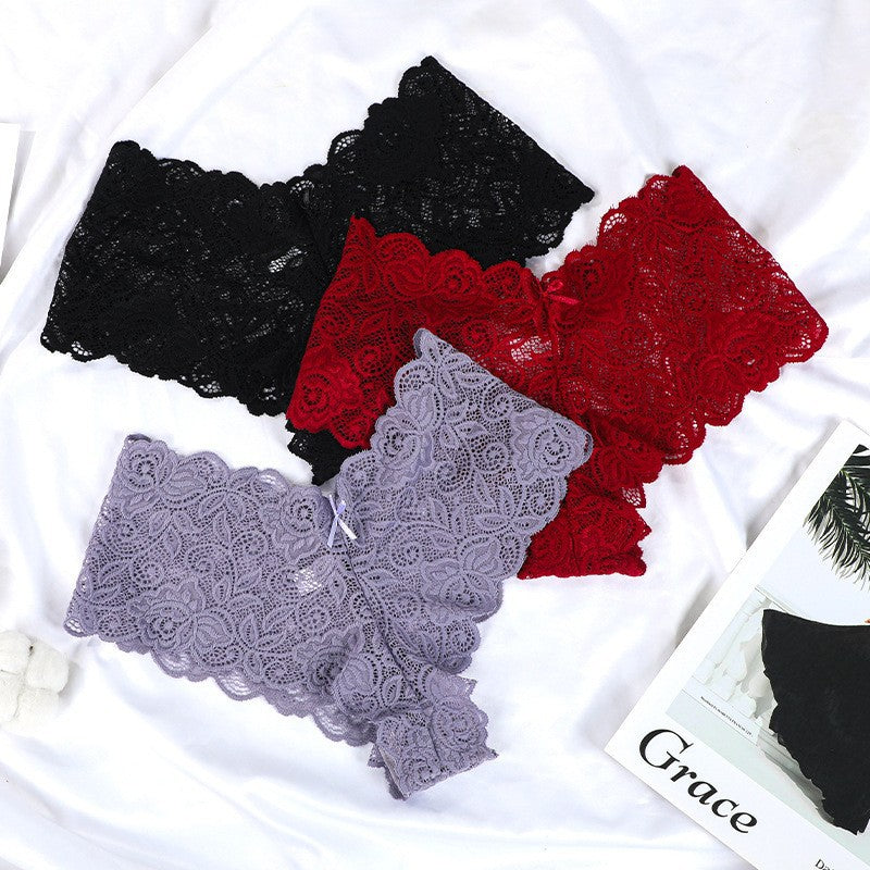 Sheer Lace Mesh Low-Rise Thong(Buy 1, get 2 free)