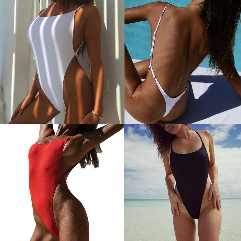 New high-slit one-piece swimsuit