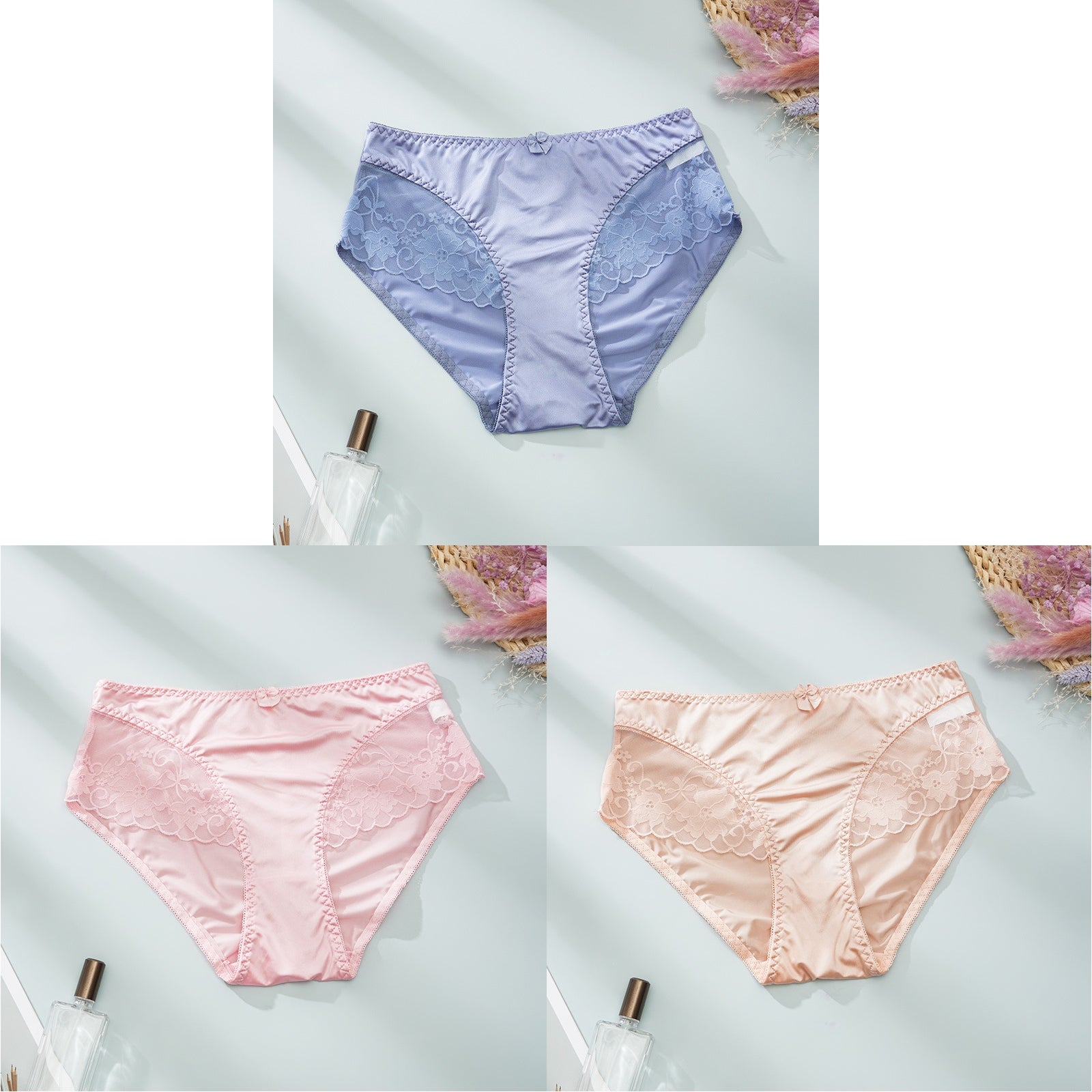 Satin Elegance Lace Panties(Buy 1, get 2 free)
