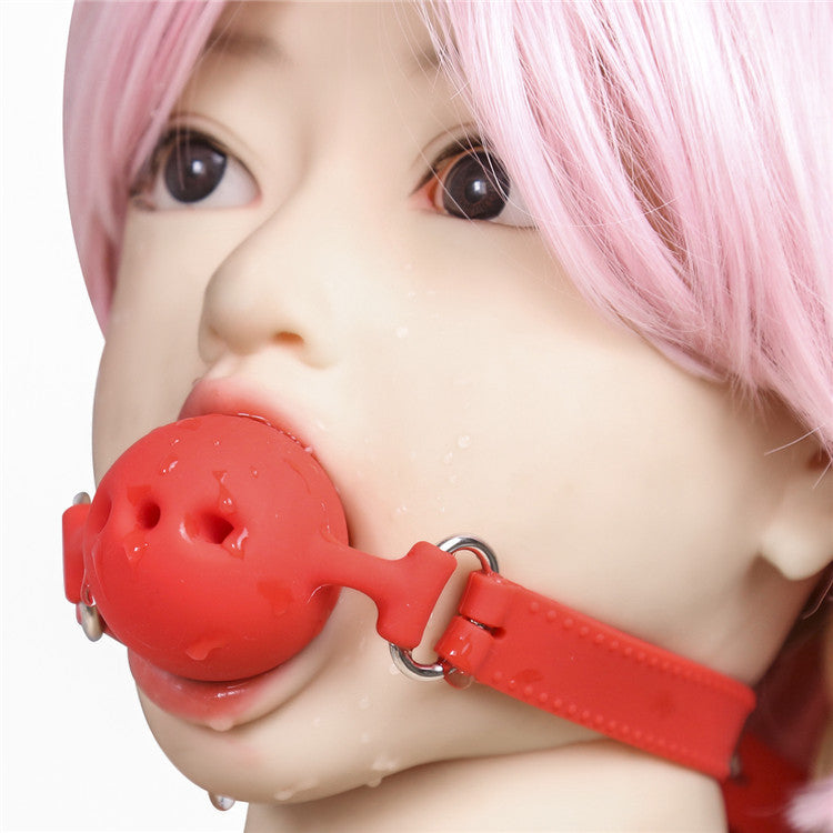 Deep throat ball gag, silicone bite ball, adult products