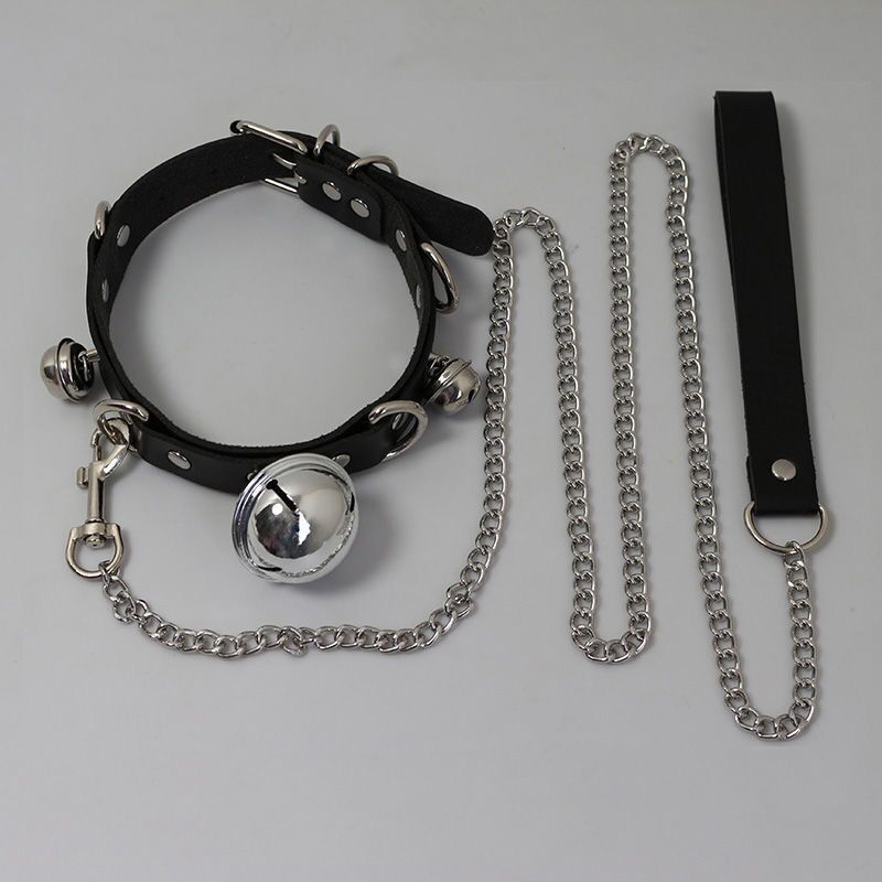 Big bell collar PU leather clavicle collar traction chain