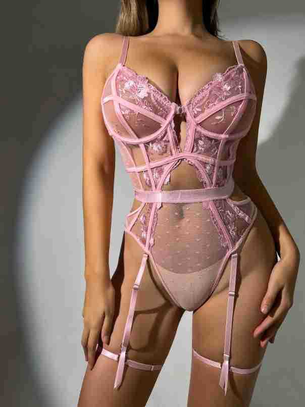 Underwire embroidered bodysuit