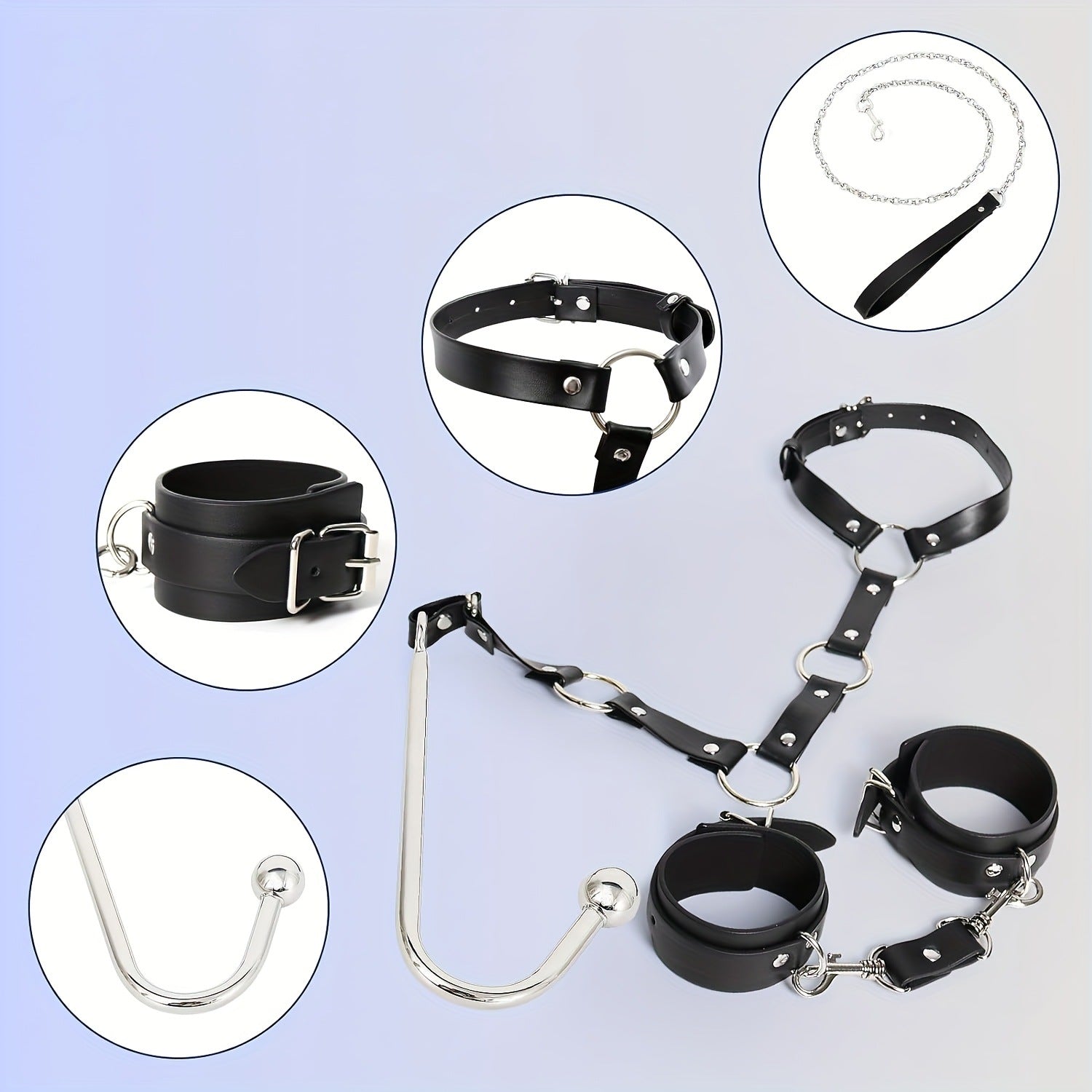 Hot selling bondage anal hook handcuffs collar sex toys