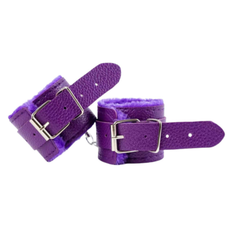Plush handcuffs and leg cuffs bondage adult sex toys