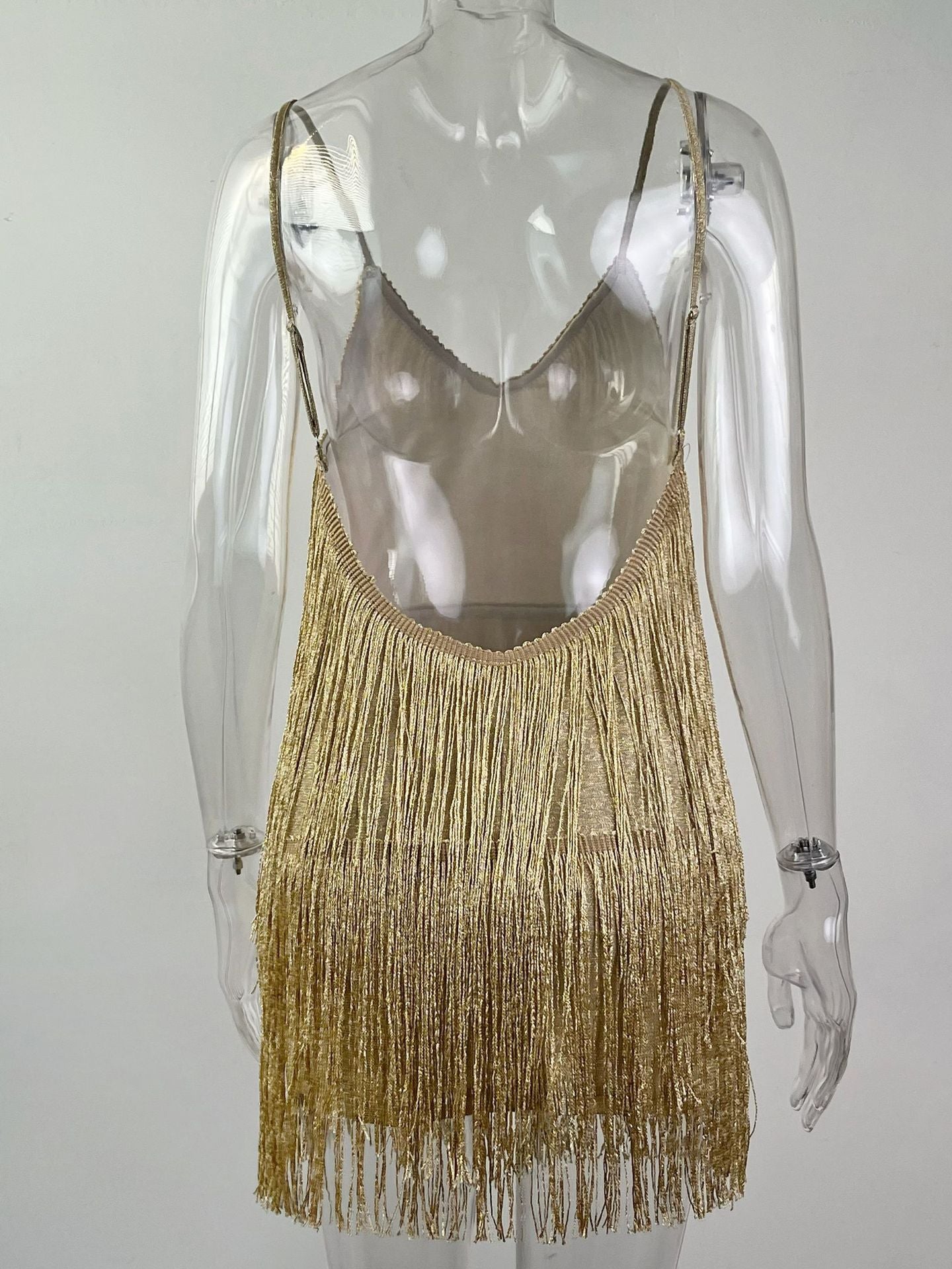 New style evening dress hip skirt suspender tassel dress