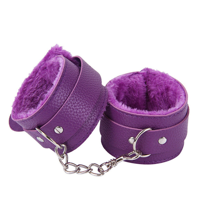 Plush handcuffs and leg cuffs bondage adult sex toys