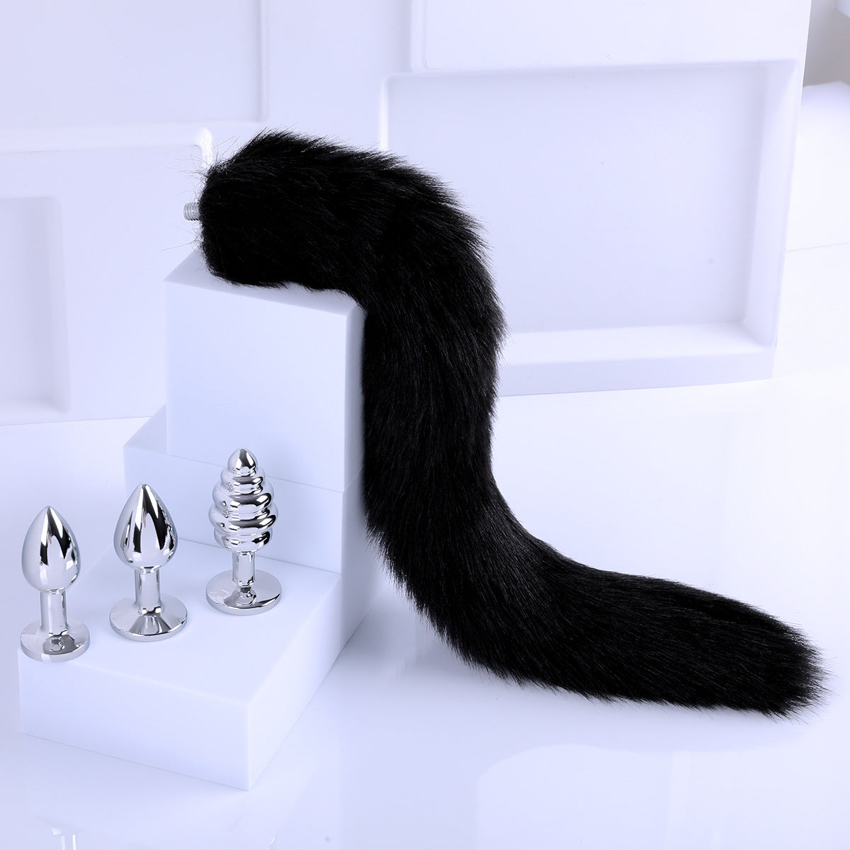 Removable butt plug fox tail
