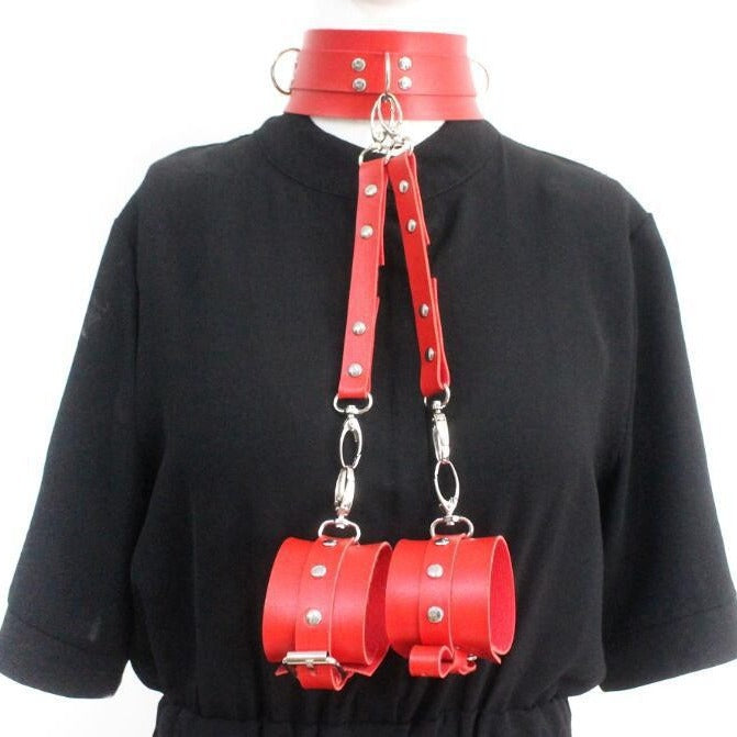 Sexy handcuffs, collars, and bondage