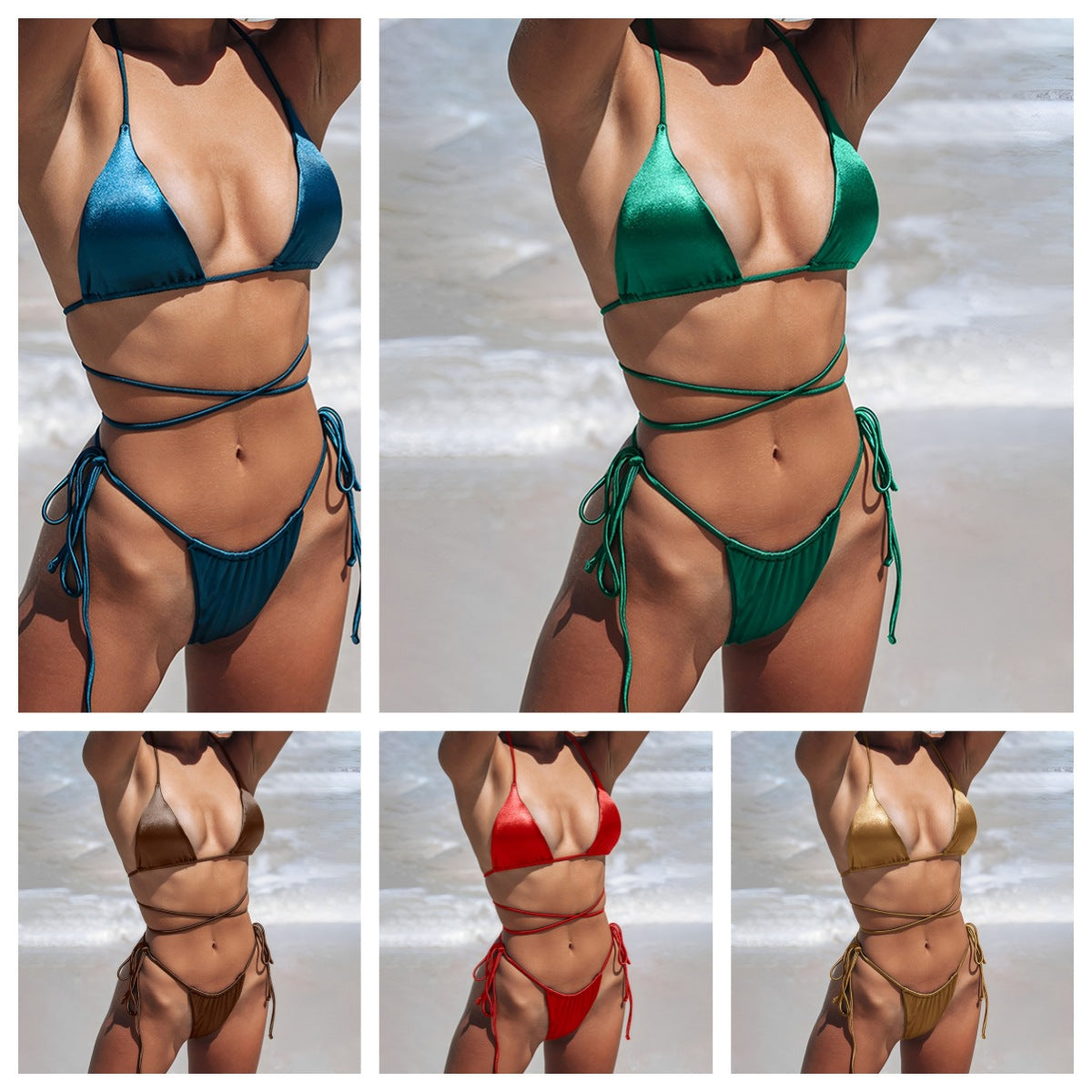 Shiny silk bikini