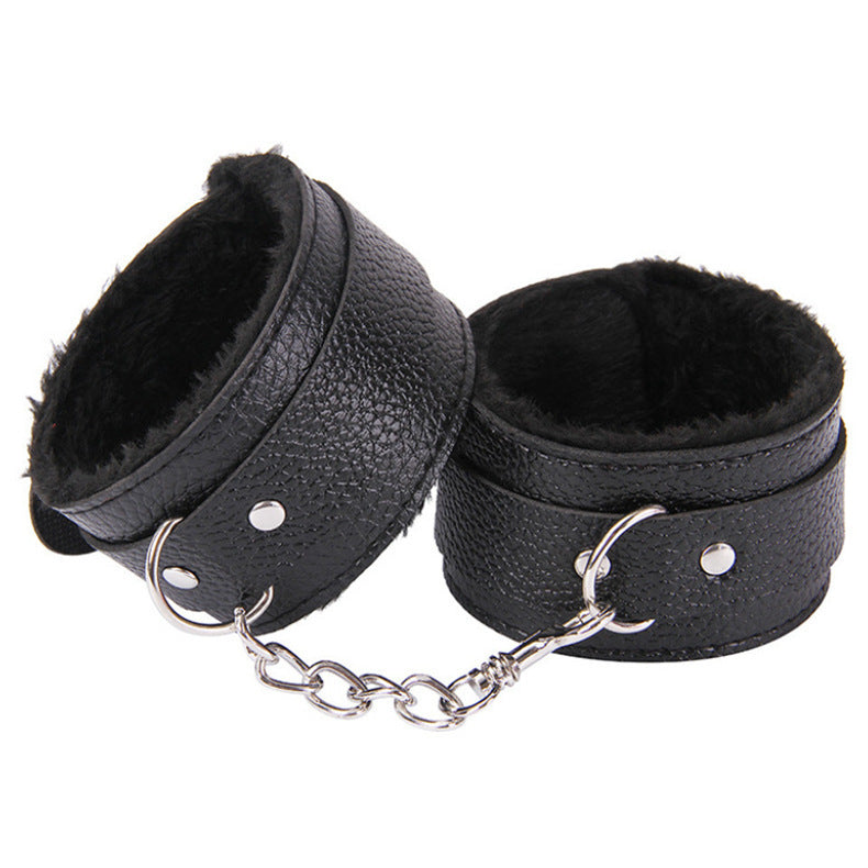 Plush handcuffs and leg cuffs bondage adult sex toys