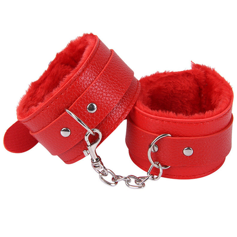 Plush handcuffs and leg cuffs bondage adult sex toys