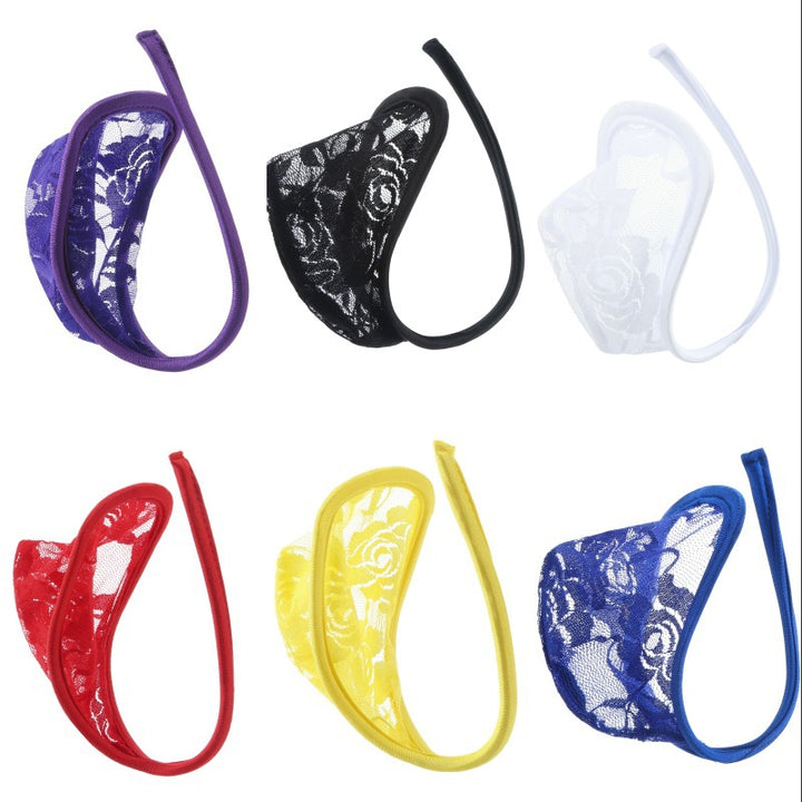 Sheer, sexy thong with a rounded front panel.