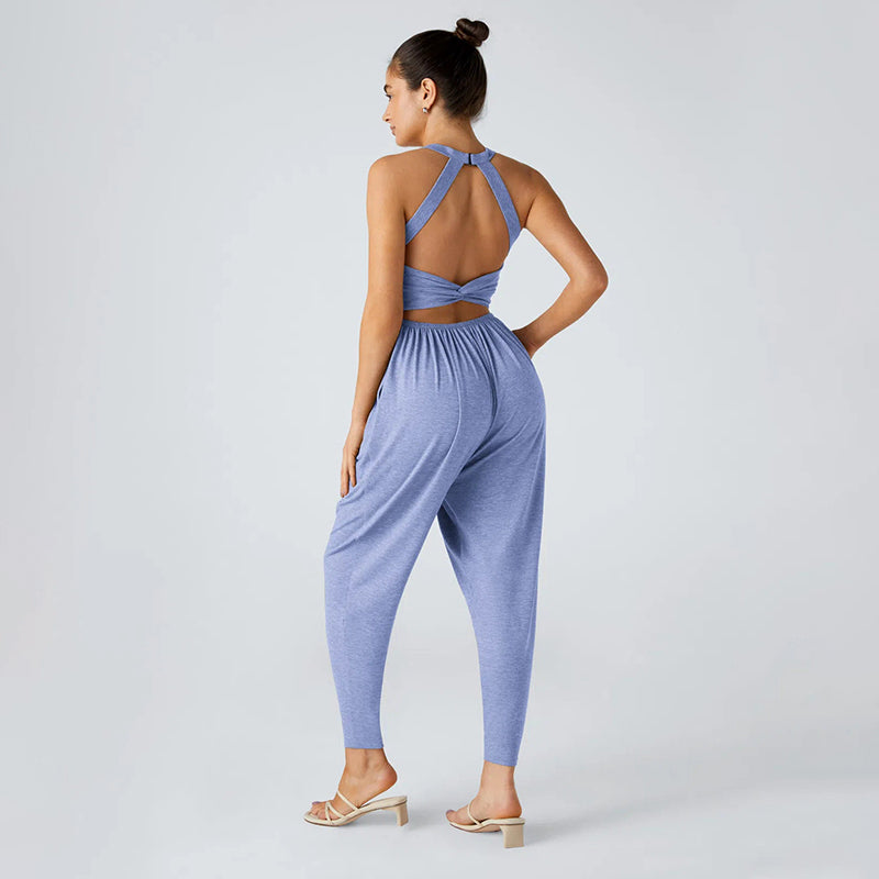 New Sleeveless Lace-Up Butt-Lifting Jumpsuit
