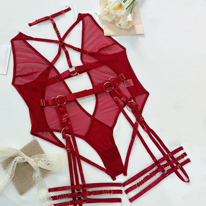 Best-selling lightweight mesh halter-neck bodysuit