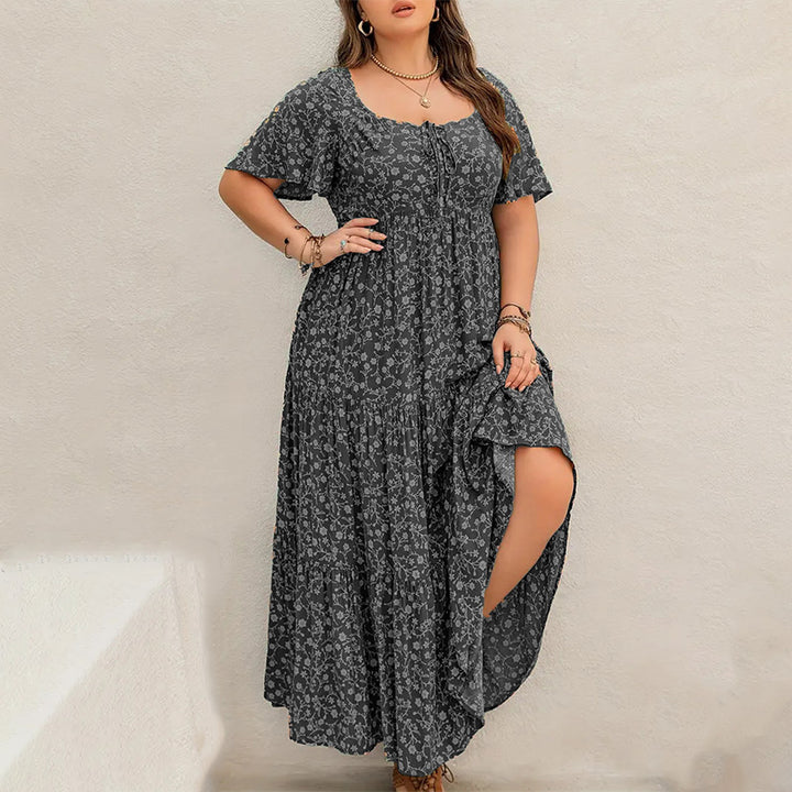 Plus-size loose floral dress