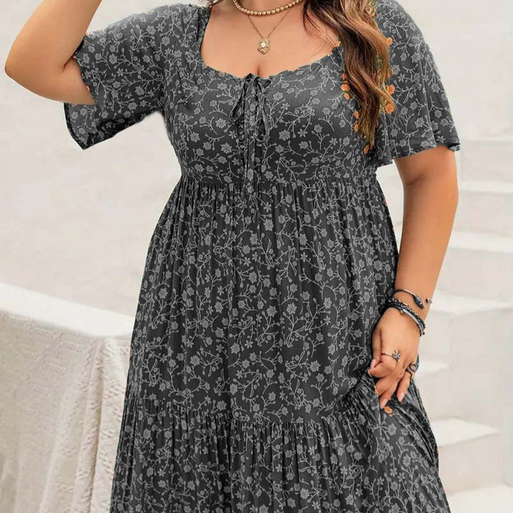 Plus-size loose floral dress