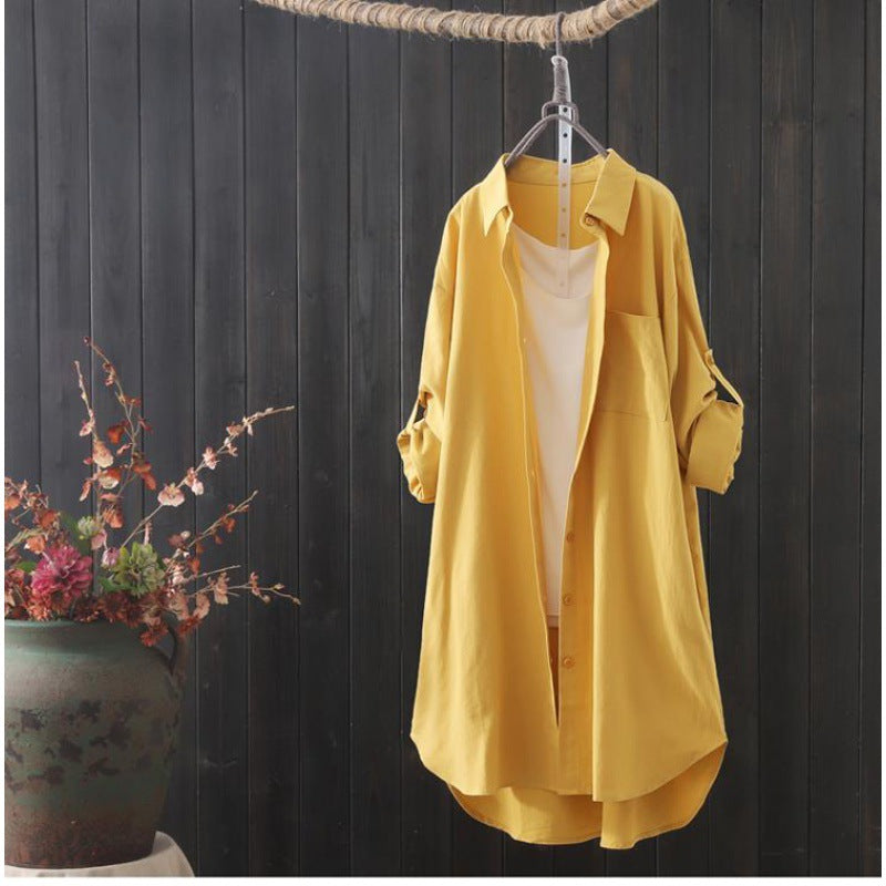 New loose-fitting long shirt—a versatile top