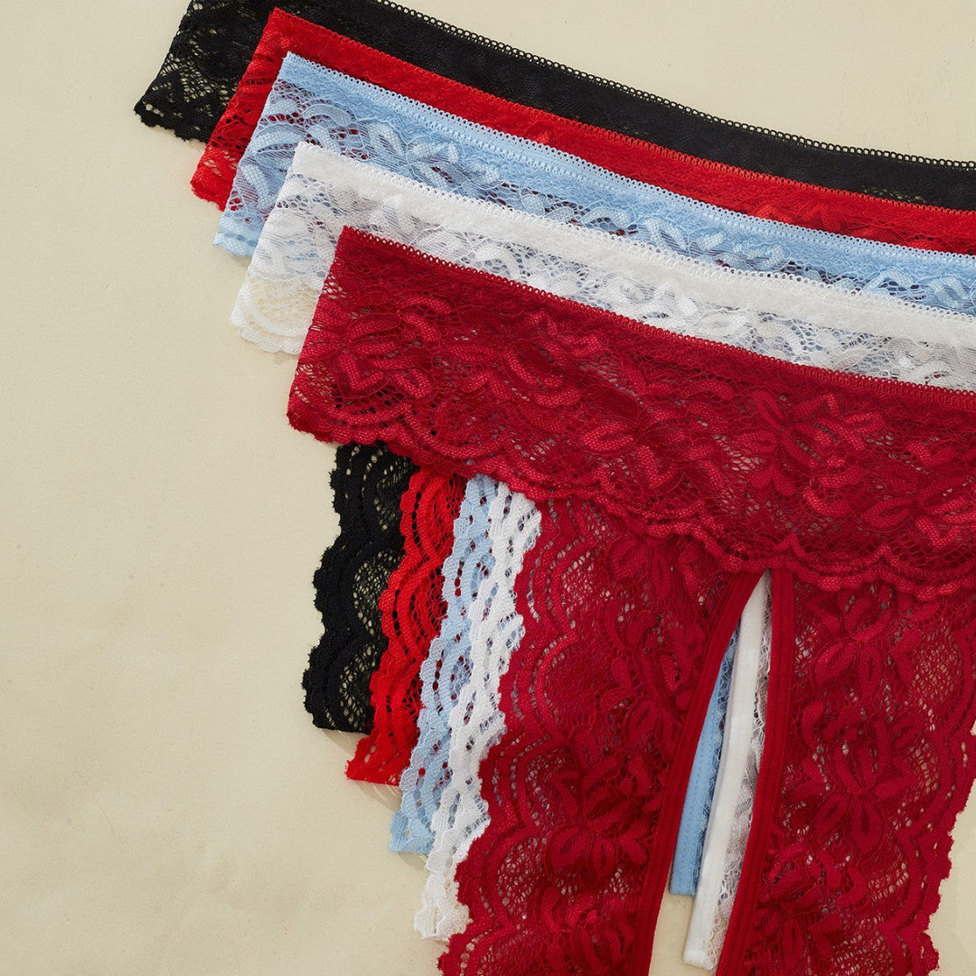Lace Crotchless Panty Set 5-Colors(Buy 1, get 2 free)