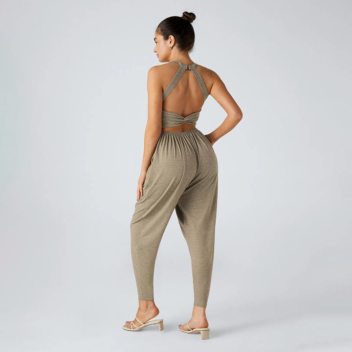 New Sleeveless Lace-Up Butt-Lifting Jumpsuit