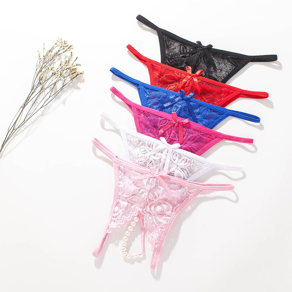 Pearl Tease Sheer Thong(Buy 1, get 2 free)