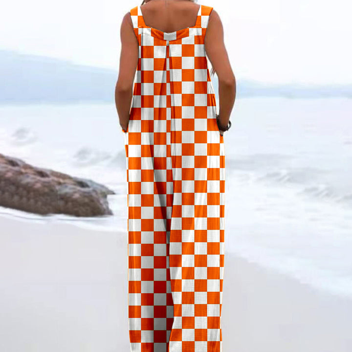 Trendy Printed Wide-Leg Straight-Cut Camisole Jumpsuit