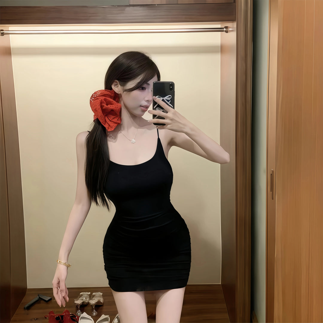 Sleeveless Slim-Fit Spaghetti-Strap Dress