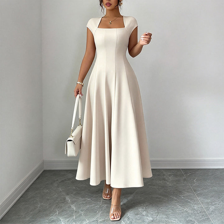 Stylish Square-Neck Short-Sleeve Dress