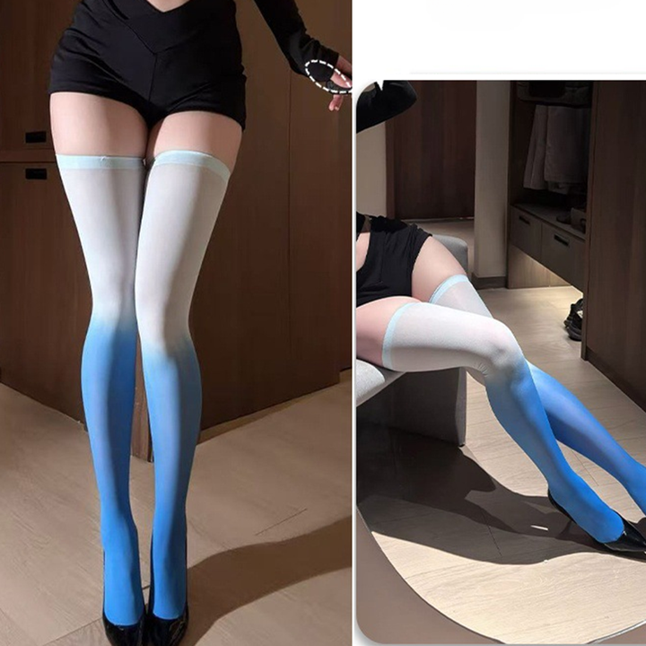 Sexy ombre-style thigh-highs—alluring open-crotch design.