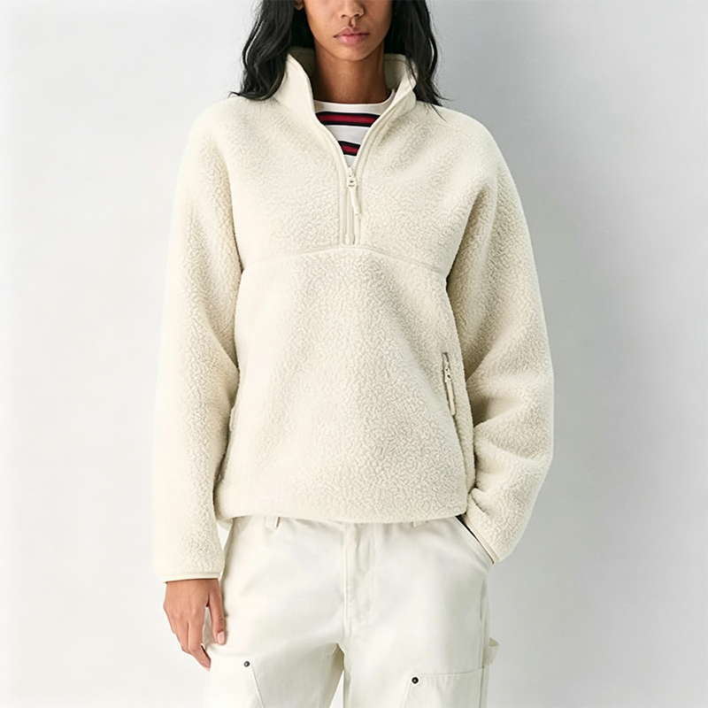 New stylish zippered fleece sweatshirt