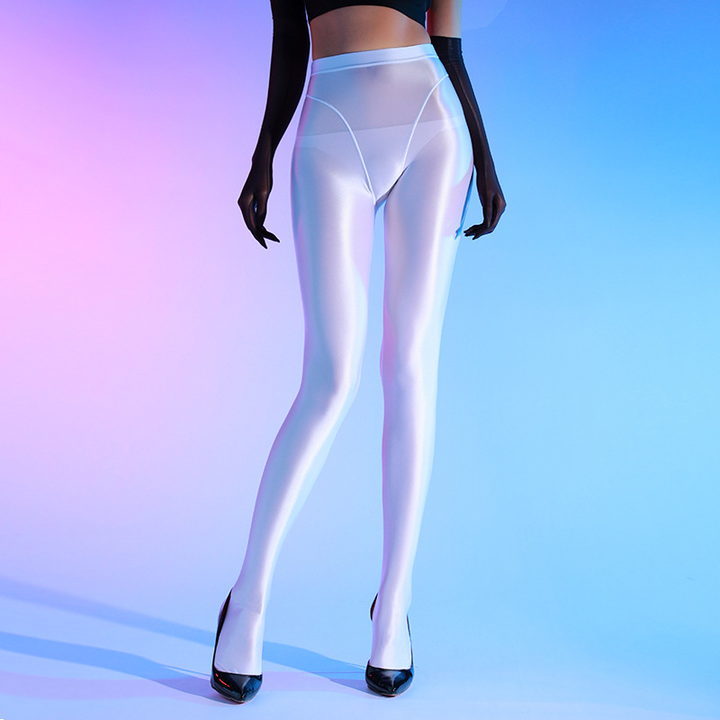 80D Glossy Open-Crotch Pantyhose