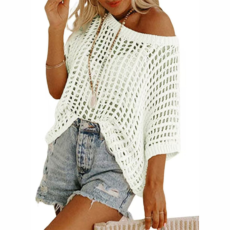 New Loose Open-Knit Beach Cover-Up
