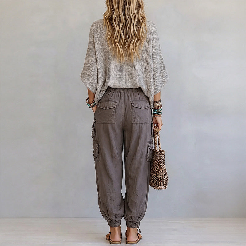 New Retro Waffle-Knit Batwing-Sleeve Top
