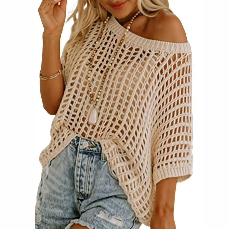 New Loose Open-Knit Beach Cover-Up