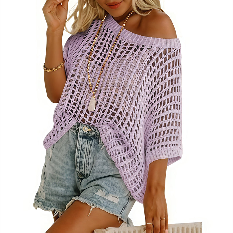 New Loose Open-Knit Beach Cover-Up