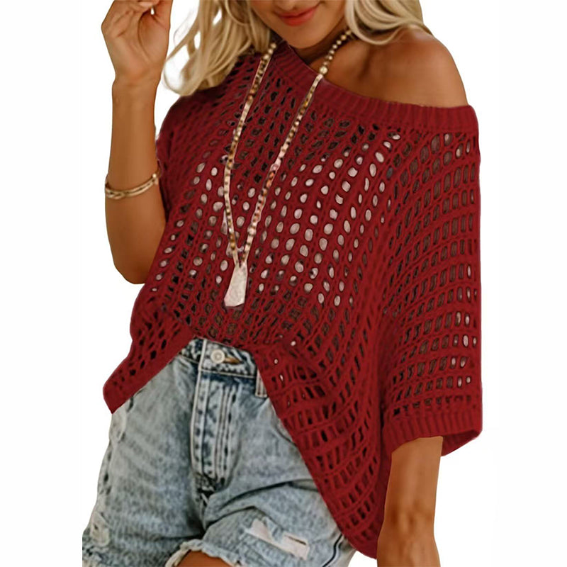 New Loose Open-Knit Beach Cover-Up