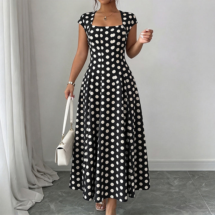Stylish Square-Neck Short-Sleeve Dress