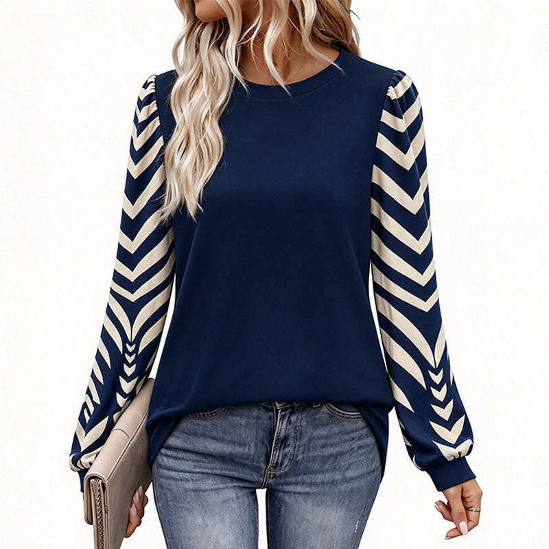 Best-selling color-block long-sleeve sweatshirt