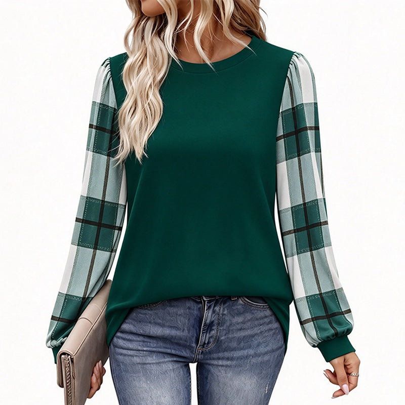 Best-selling color-block long-sleeve sweatshirt