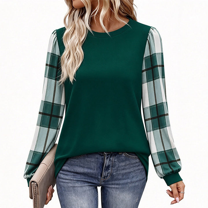 Best-selling color-block long-sleeve sweatshirt