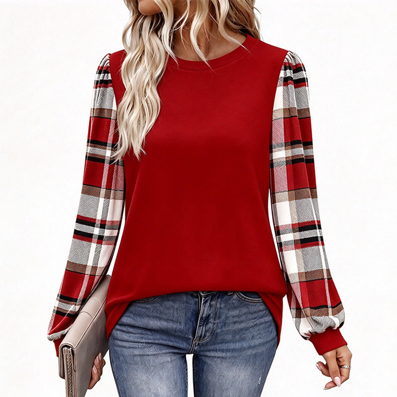Best-selling color-block long-sleeve sweatshirt