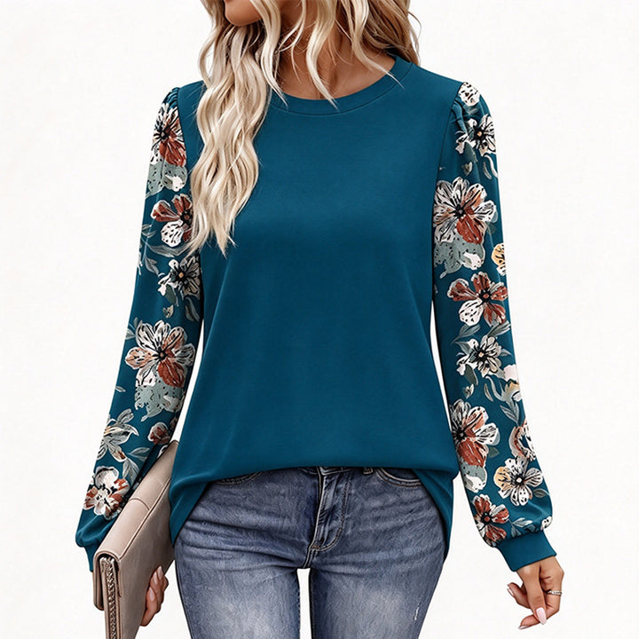 Best-selling color-block long-sleeve sweatshirt