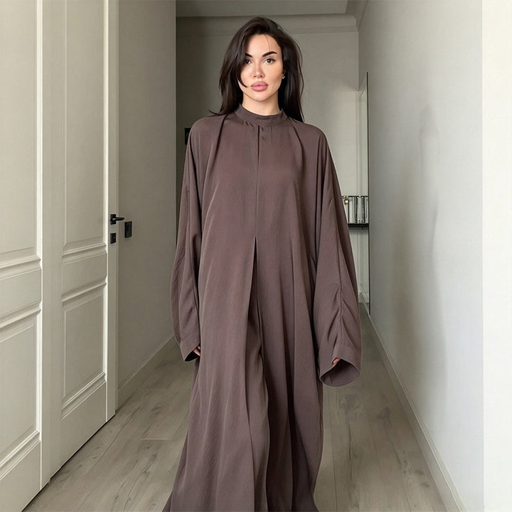 New Summer Set: Elegant Solid-Color Long Top and Casual Trousers
