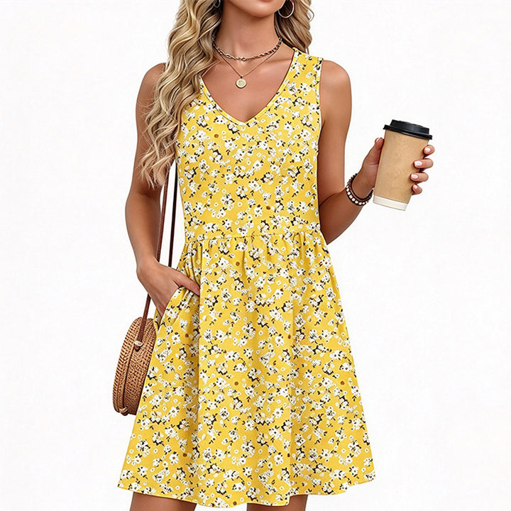Summer Printed Camisole Dress (with Pockets)