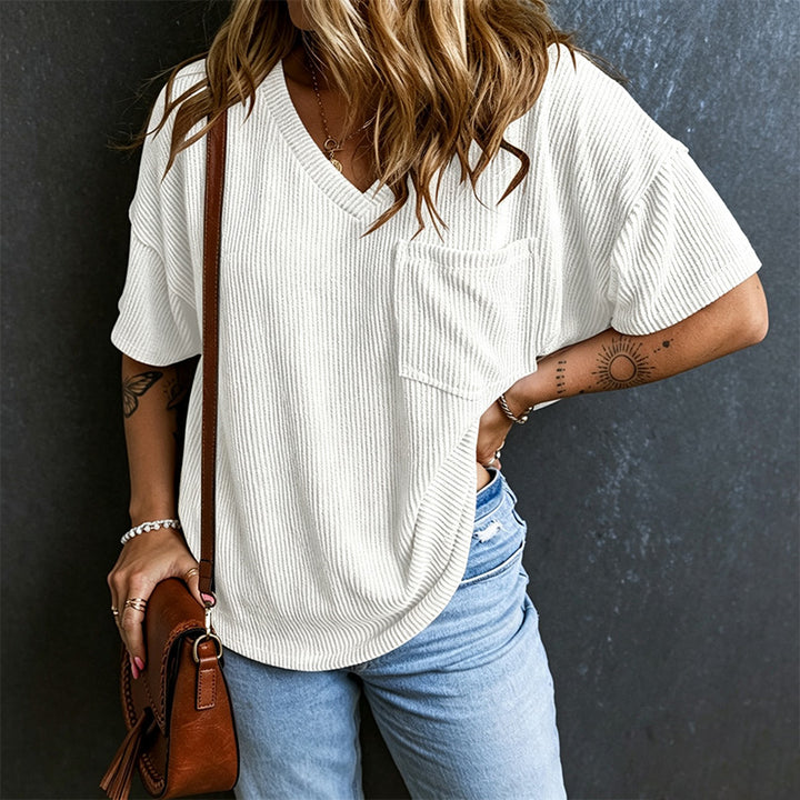 New short-sleeve V-neck top