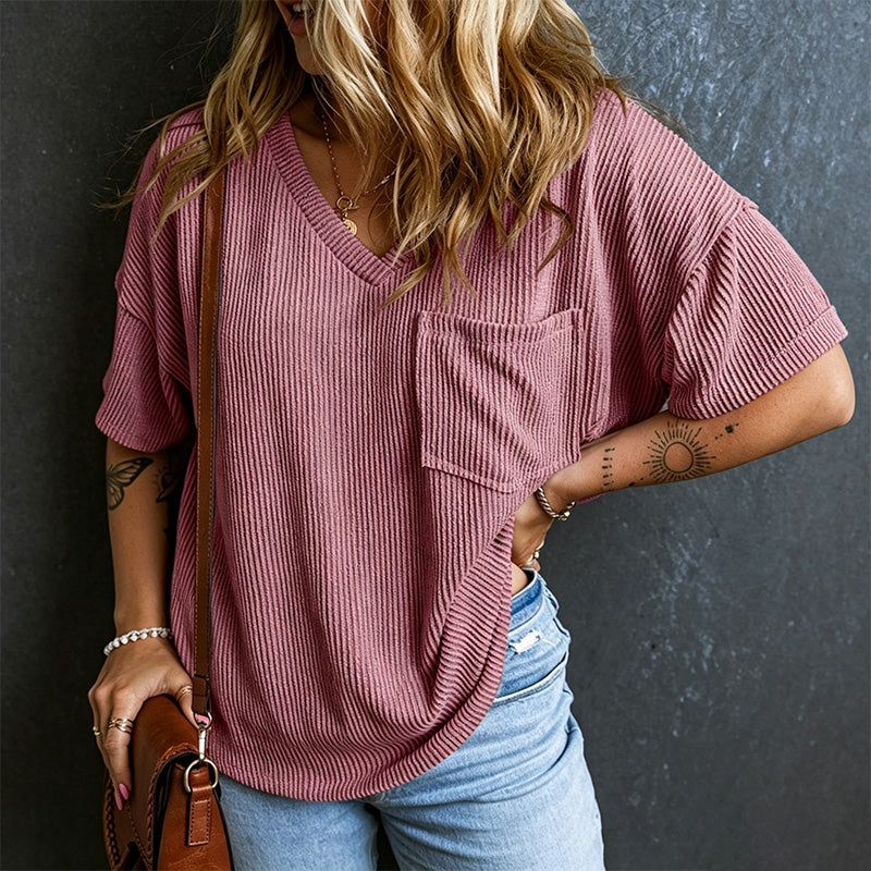 New short-sleeve V-neck top