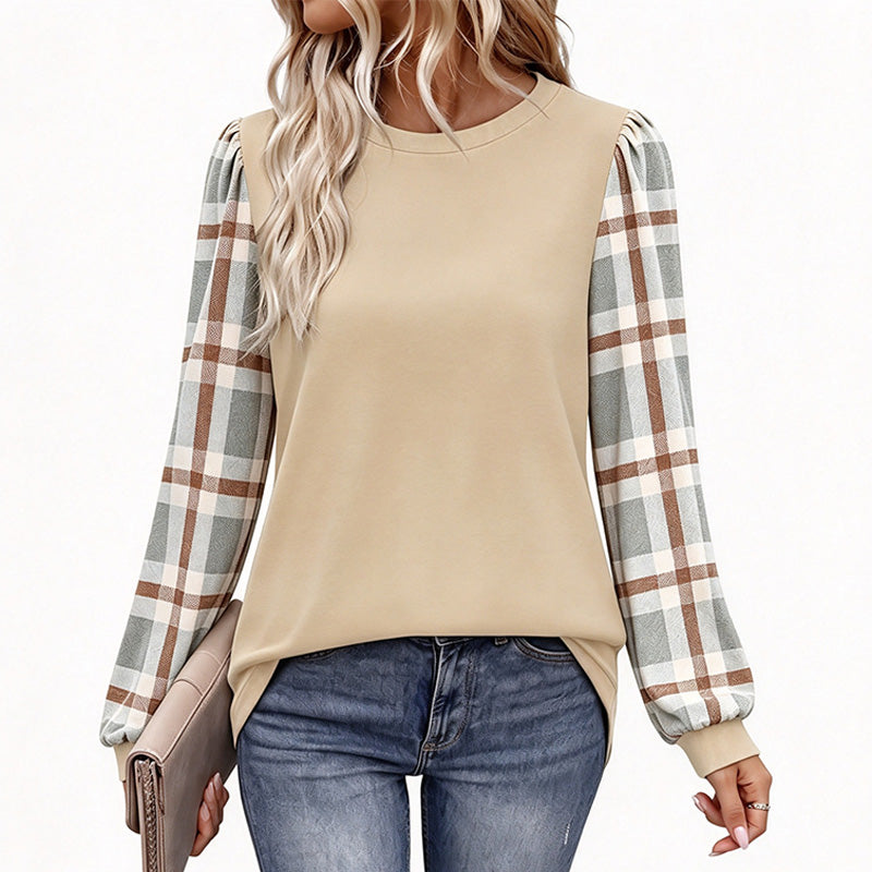 Best-selling color-block long-sleeve sweatshirt