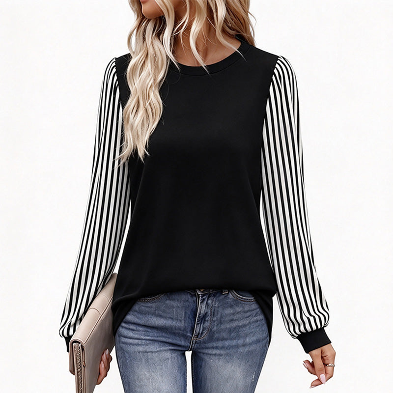 Best-selling color-block long-sleeve sweatshirt