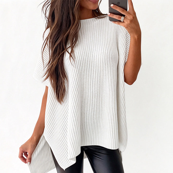 New Summer Solid-Color Loose-Fit Drop-Shoulder Short-Sleeve Top