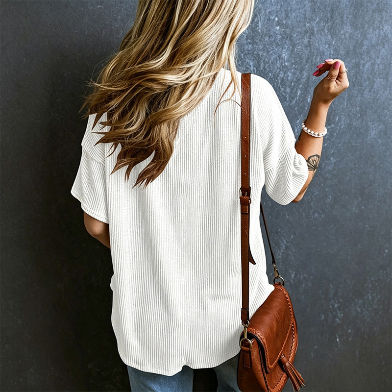 New short-sleeve V-neck top