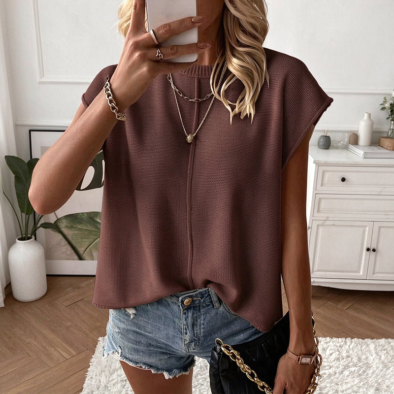 Casual, relaxed knit top—loose-fitting and versatile.